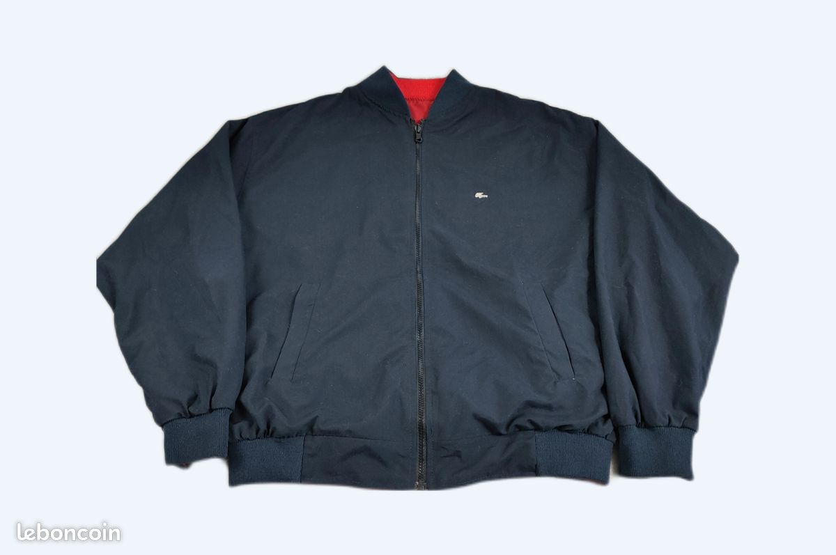 Blouson Veste Remington Bomber Homme Lacoste Réversible Bleu