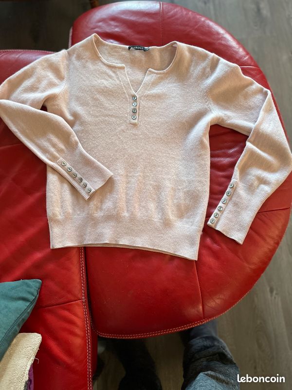 Pull rose mauve laine CAROLL 36 (image 1)