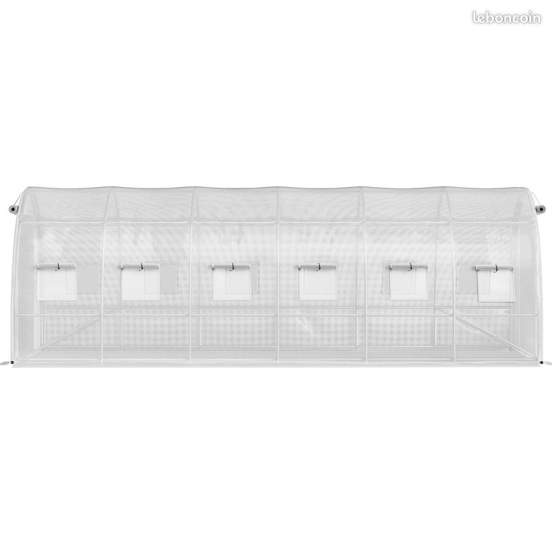 Serre jardin 18m² 6x3x2m BLANCHE Serre tunnel serre maraicher 18m² serre potager tomate plantation (image 4)