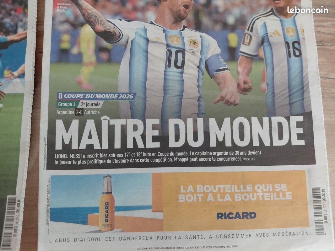 Coupe du monde 2026 journaux l'équipe france et argentine (image 6)