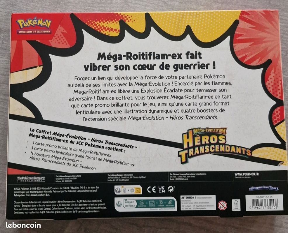 Pokemon Héros Transcendants Méga Roitiflam ex Box