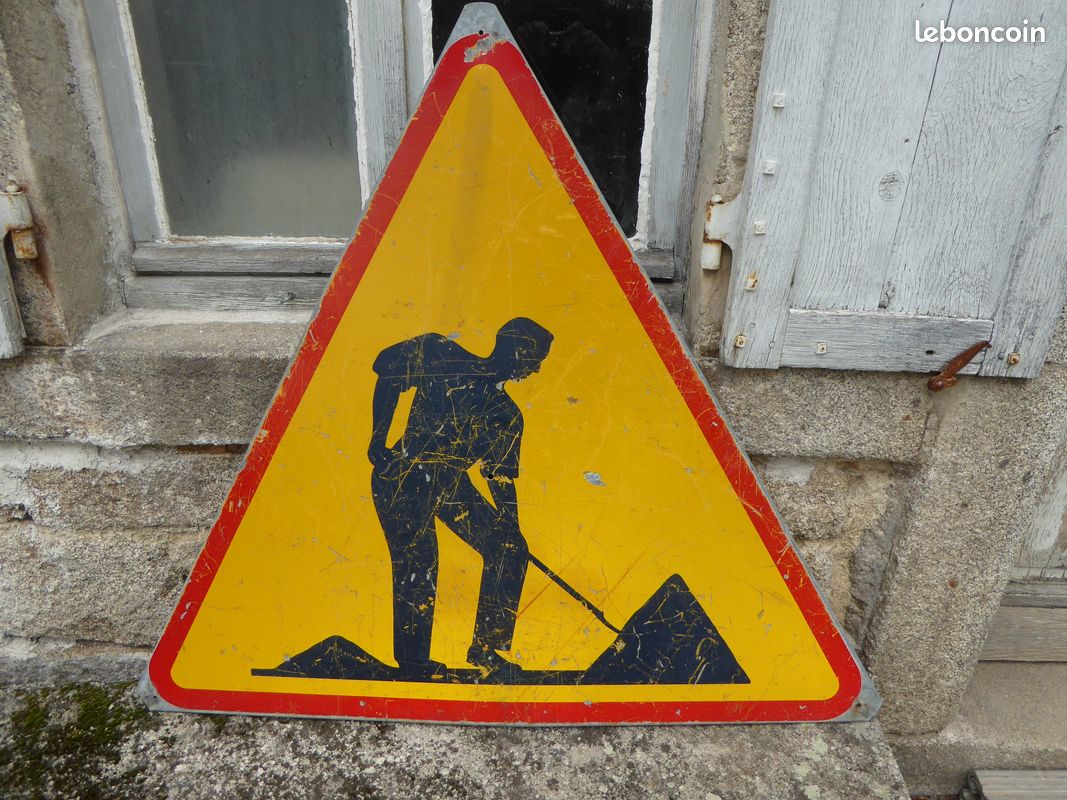 Grand panneau routier ancien (image 6)