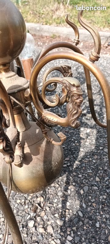 Lustre ancien laiton 6 branches (image 2)