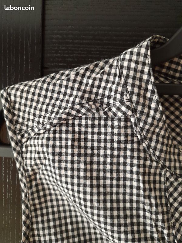 Chemisier à carreaux noir/blanc Taille 38 (image 4)
