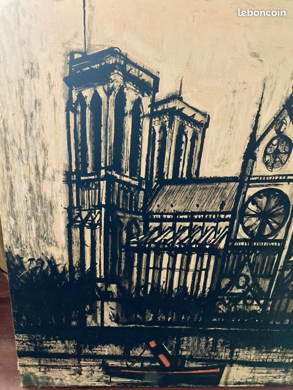 Gravure Originale Bernard Buffet - "Bonville, La Route De Paris" (1975) - Signée Crayon