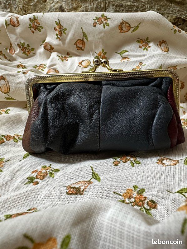 Porte-monnaie Vintage En Galalithe - Décor Hirondelle - Argenté - Femme