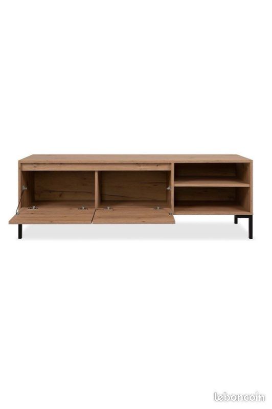 Meuble TV 2 abattants 2 niches L150cm (image 5)