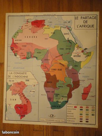 9 cartes d'écoles anciennes Rossignol double face vintage années 60 régions pays monde continent (image 1)
