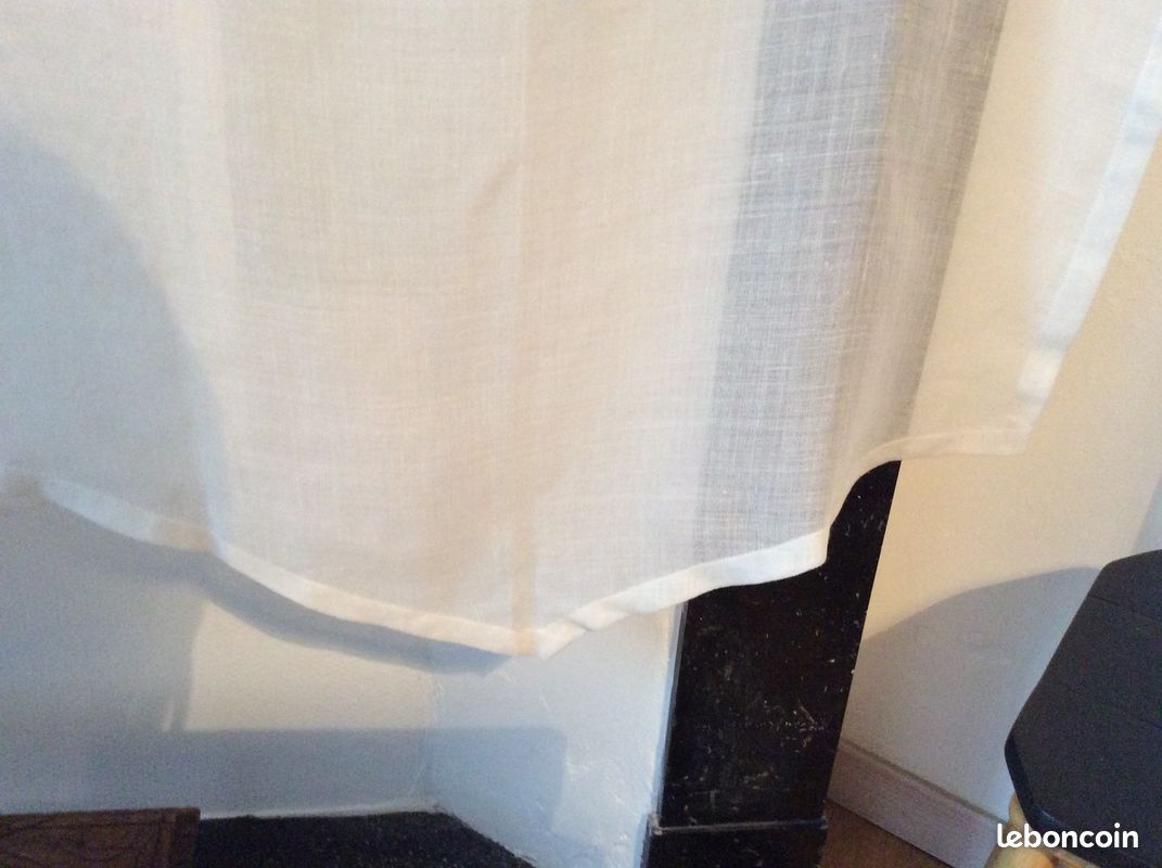 Paire de petits rideaux effet lin ETAT NEUF (image 4)