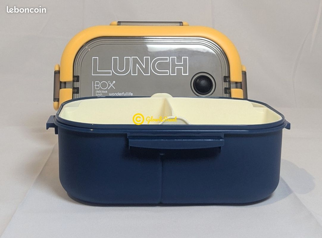 Boîte Bento Anti-Fuites - 2 Étages - Bleu & Jaune 💛💙 (image 3)