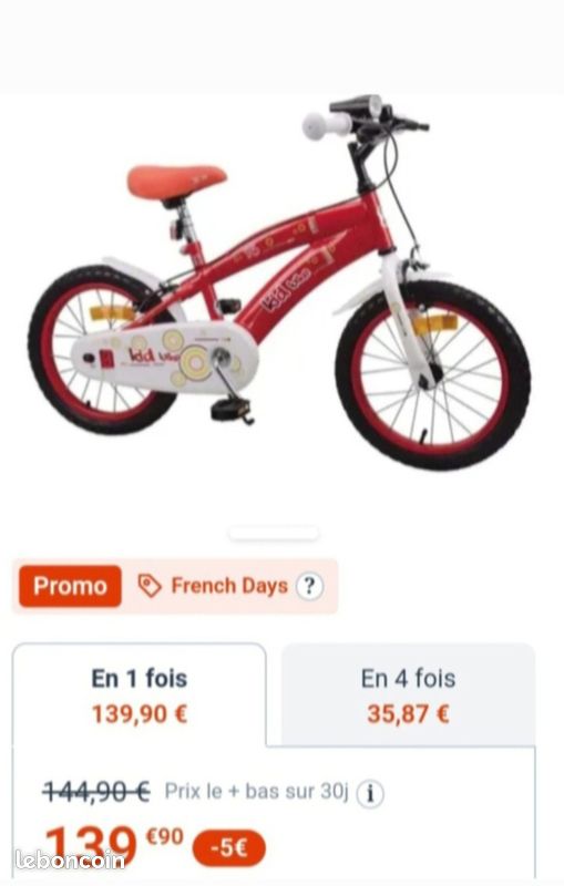 Vélo KIDBIKE 16 P presque NEUF (image 3)