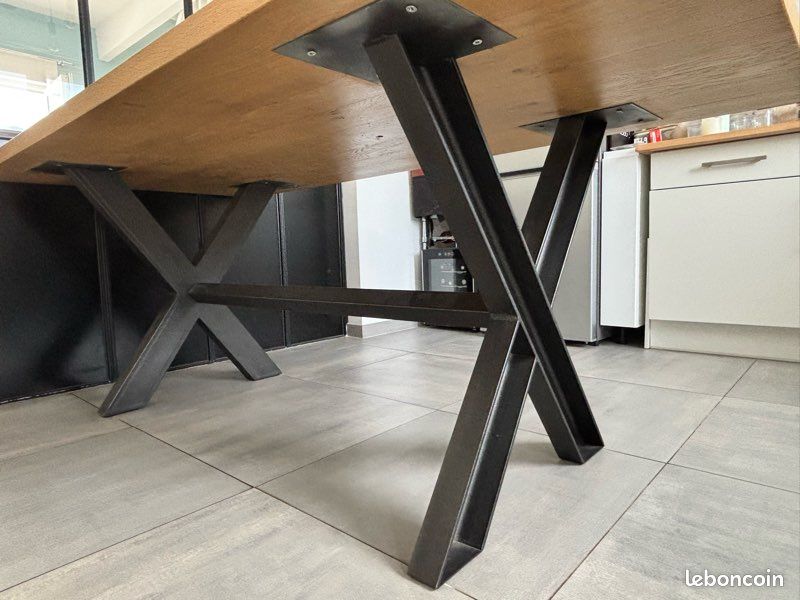 Table bois et acier (image 2)