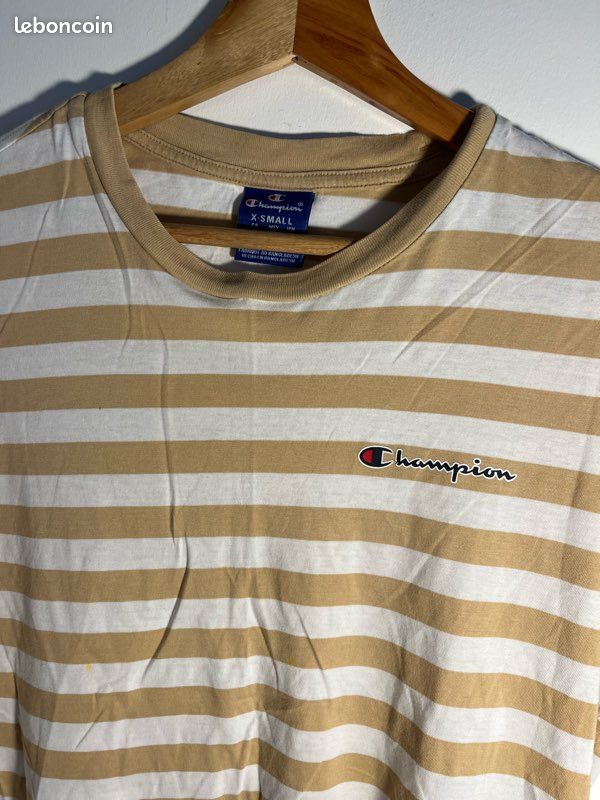 T-shirt champion blanc et beige (image 2)