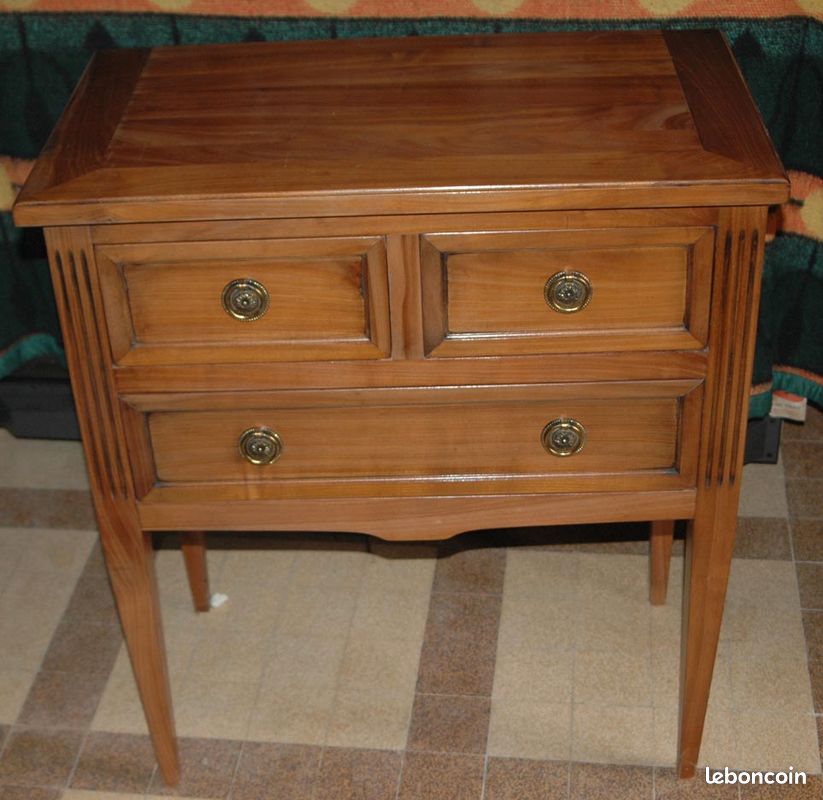 Console 3 tiroirs Louis XVI merisier (image 1)