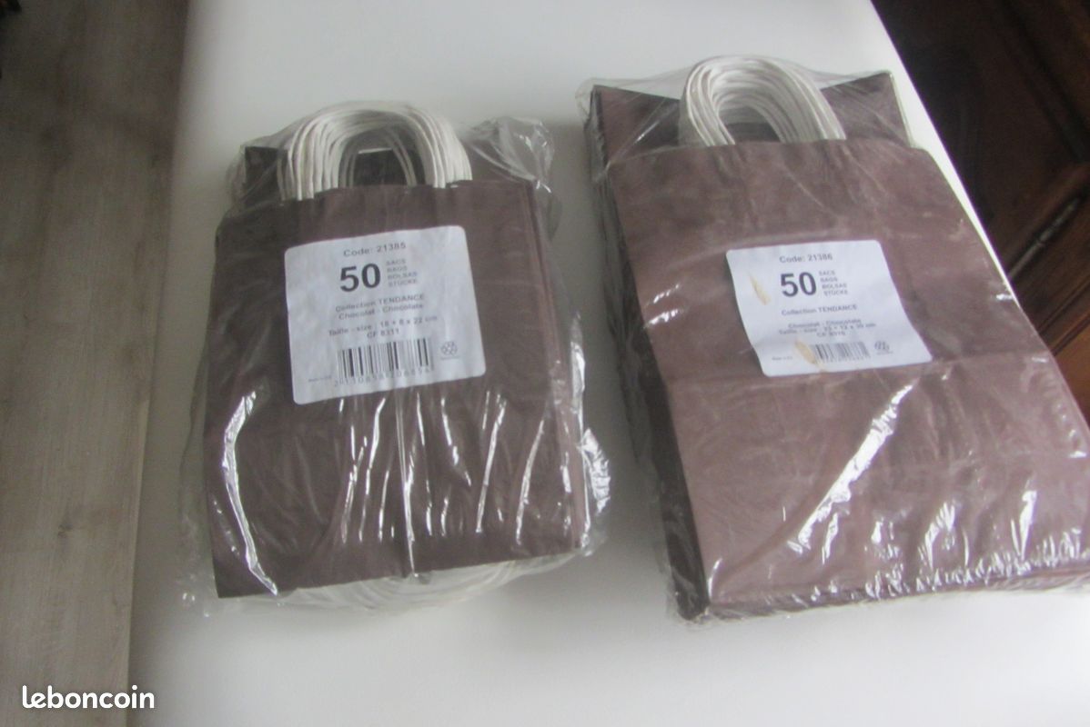 100 sacs d emballage papier recyclable couleurs marron tailles