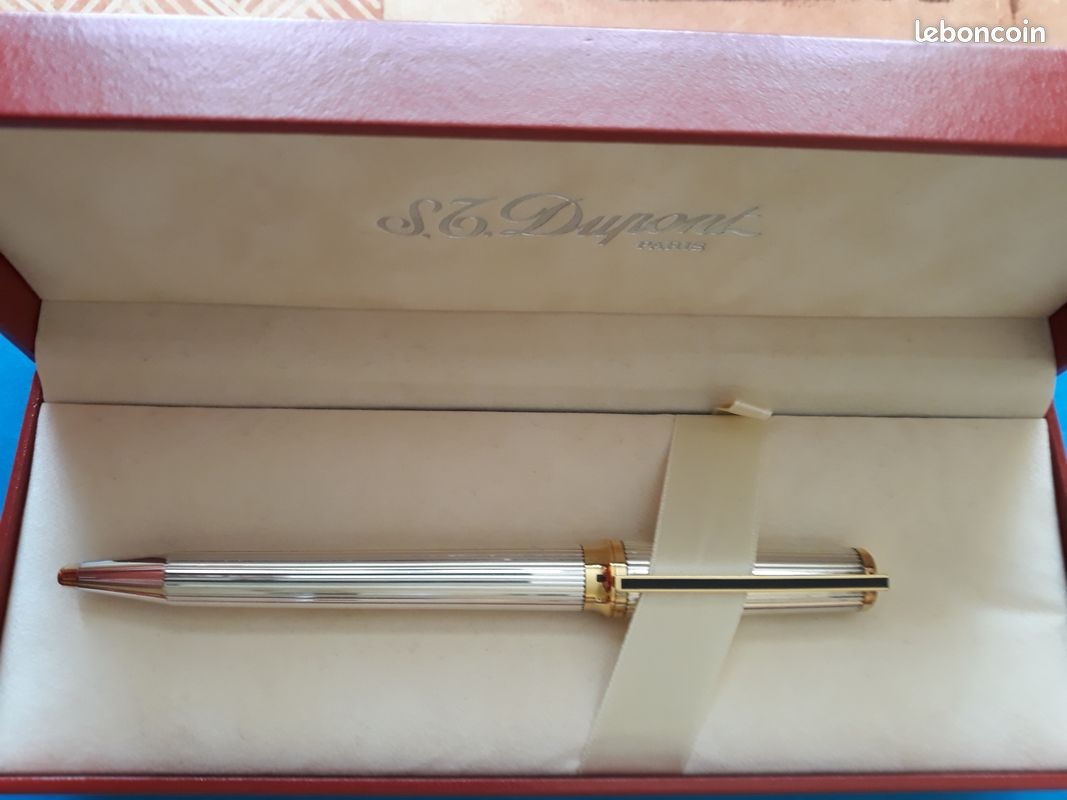 Stylo Dupont En Argent Massif – Ancien Modèle Avec Recharge Et écrin – Occasion Bon état