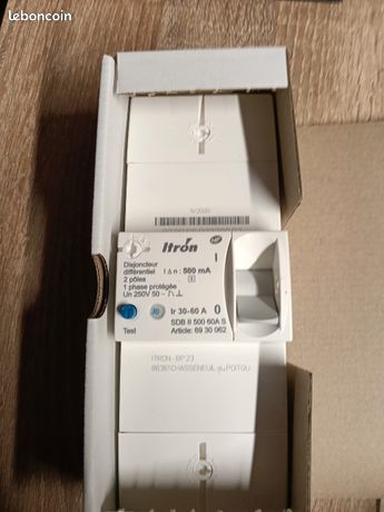 Disjoncteur d'abonné ITRON monophasé 60A 500mA différentiel instantané
