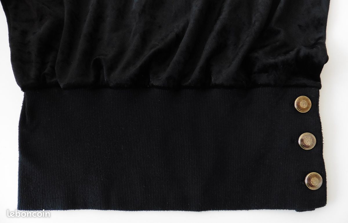 Robe en panne de velours noir. Taille 38 / 40 (image 2)