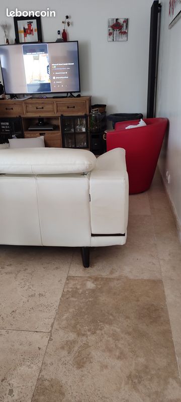 Canapé cuir blanc (image 7)
