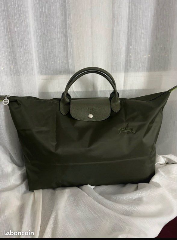 Sac voyage longchamps vert kaki (image 1)