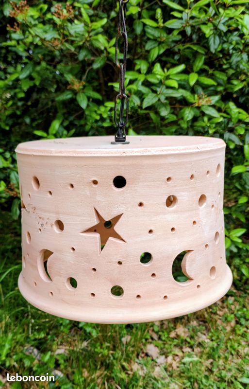 Luminaire ✨ thème nuit 🌛 étoilée ✨ terre cuite 🌸 artisanale 🌜 (image 1)