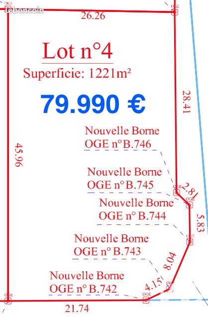 Terrain 1221 m² · à Feytiat · 1 221 m² · 79 990 €