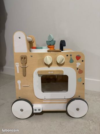 Chariot de marche avec freins en bois FSC®100% cherry