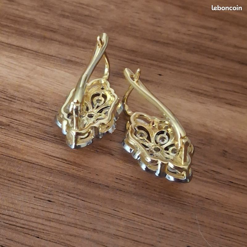 Boucles D'oreilles Dormeuses Monet Style Vintage – Mordorées, Superbes Et Neuves