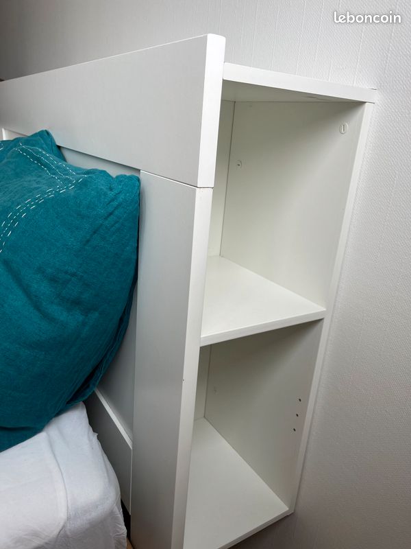 Lit a coffres 140x200 cm + Tête de lit IKEA casi neuf (image 7)