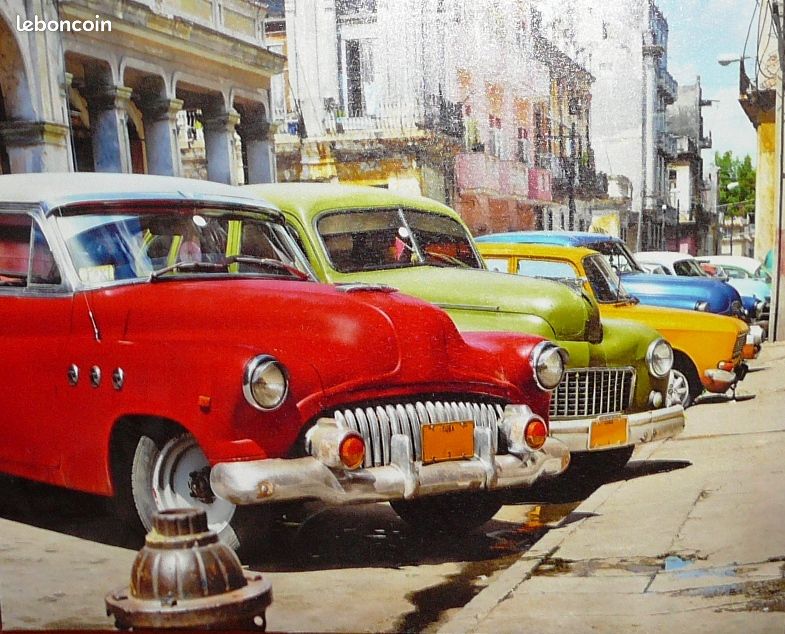Affiche Poster 61x91 Cm – Déco Murale Cubaine Vintage (voitures, Immeubles) – ARTTOR
