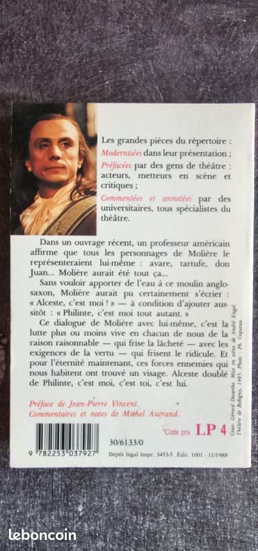 Livre de Poche Molière "Le Misanthrope" (image 2)