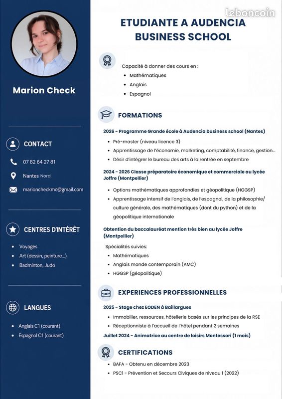 Cours particuliers d’anglais 6e-terminale en visio ou à domicile (Nantes Nord/ centre-ville), crédit sur impôt -50% possible (image 2)