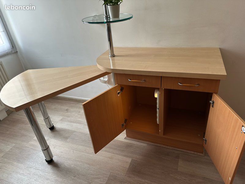 Vintage : Ensemble meuble + table amovible + colonne et chaises / Idéal pour petite cuisine (image 8)