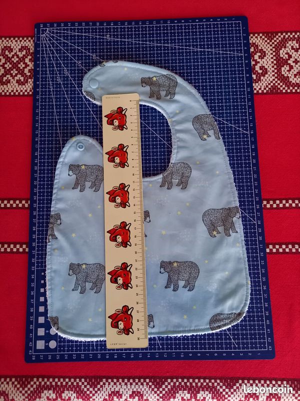 Bavoir bébé 0/ 1 an, tissu ours Baloo + tissu éponge (image 1)