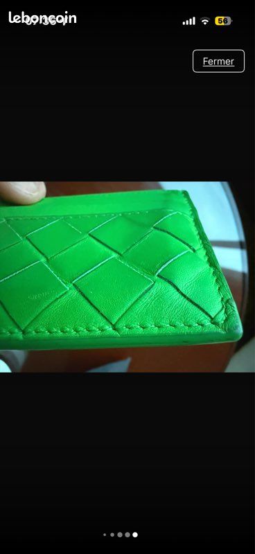Porte-cartes Bottega Veneta vert très bon état avec étui et boîte (image 7)