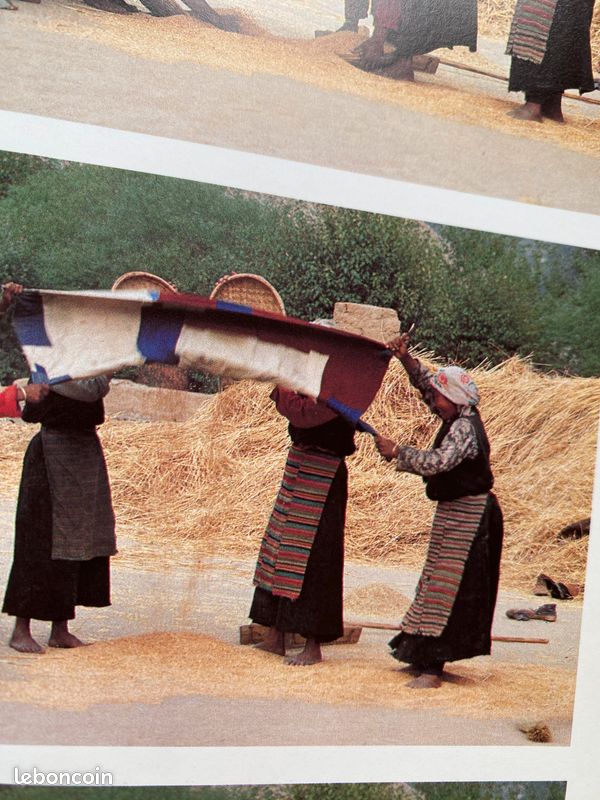 2 longueurs de tissus fabriqués à la main, rapportés du Tibet en 1986 (image 10)