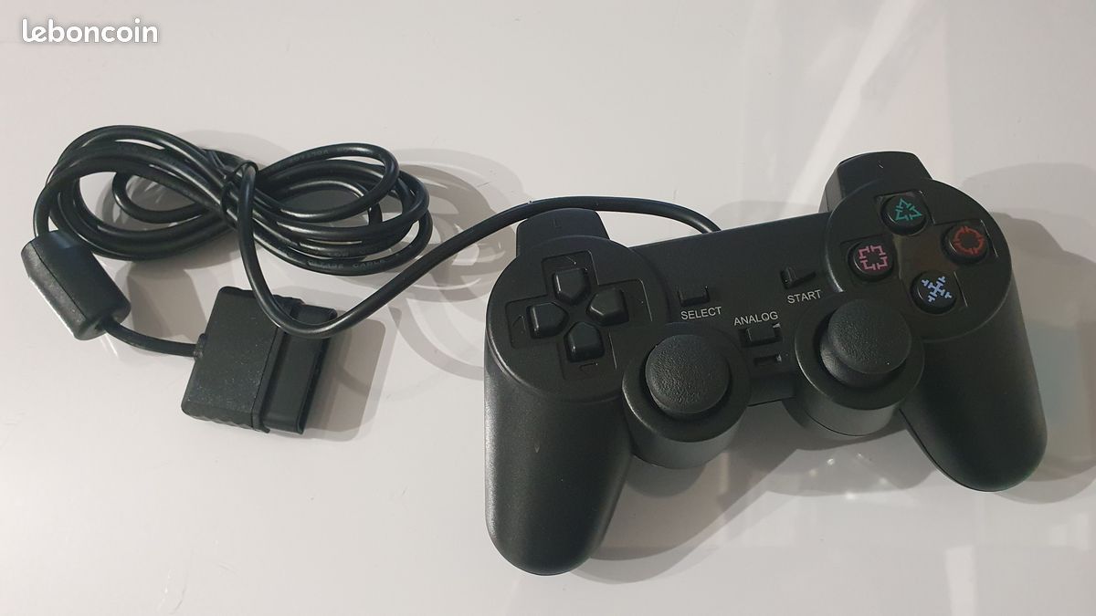 Manette playstation 2 générique noire NEUVE (image 1)