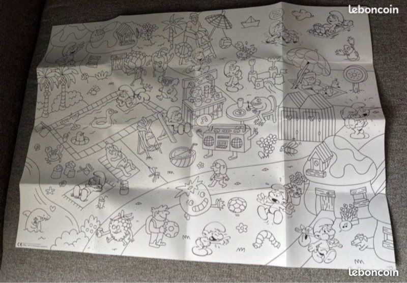 Coloriage Omy neuf les schtroumpfs été Crayon bicolore 5 autocollants Dessin 51 cm x 37 cm (image 3)
