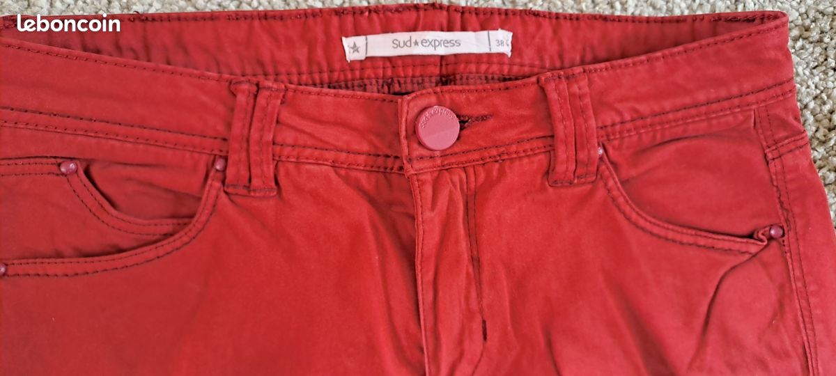 Pantalon rouge sombre femme (image 3)