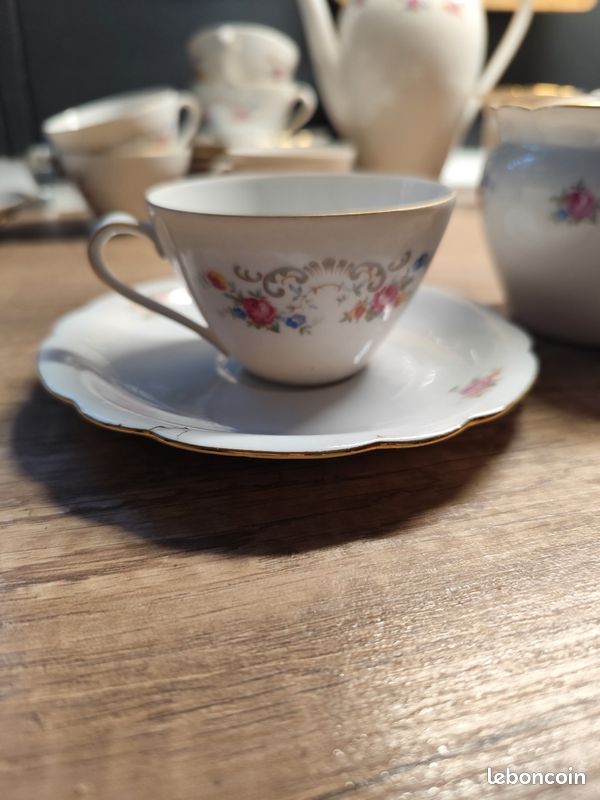 Lot De 9 Tasses à Thé Porcelaine Blanche - Bauscher Weiden - Occasion