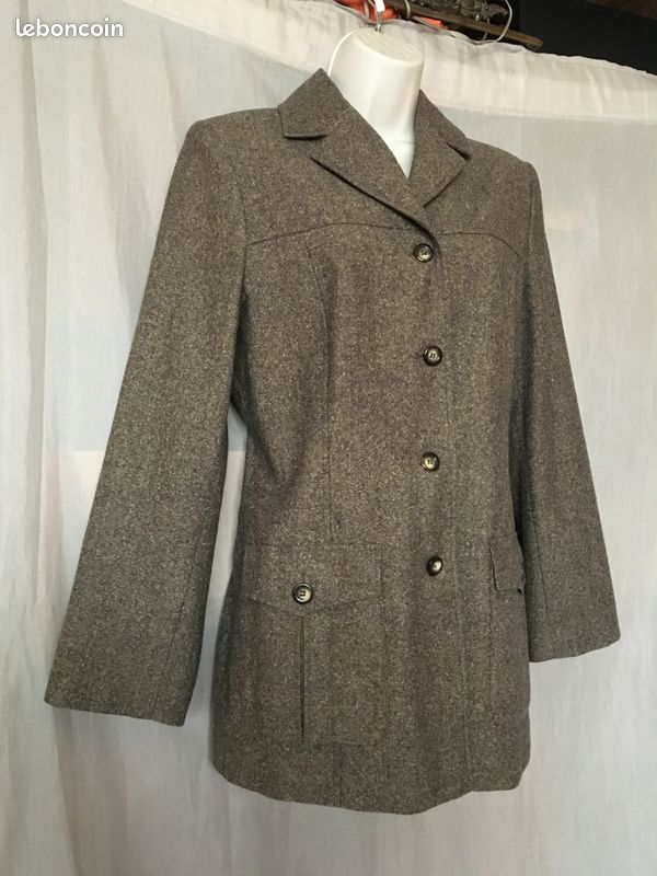 Belle veste vintage tweed marron clair IBT Inbetween coupe saharienne taille 40 (image 10)