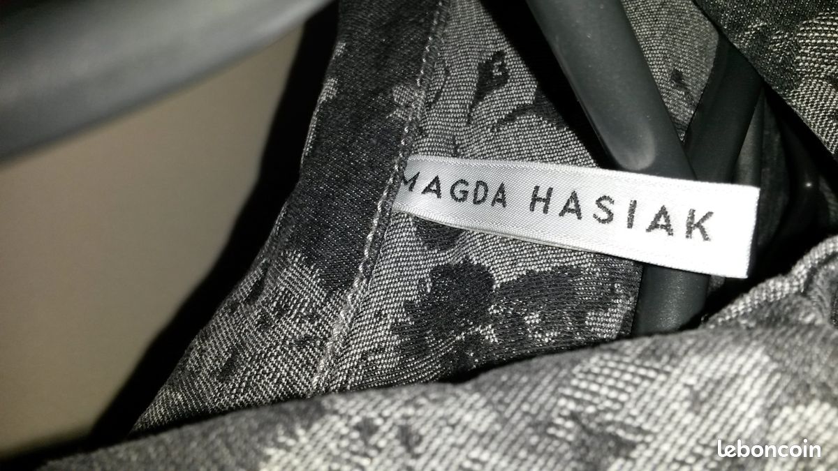 Veste jeans imprimés gris Taille M (image 4)