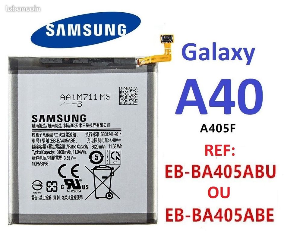 Batterie Originale Samsung Galaxy A40 (SM-A405F) EB-BA405ABE ABU Battery Akku Neuve (image 1)