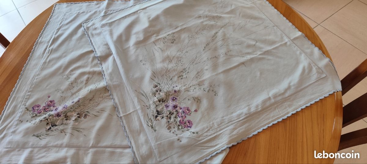 Lot de 2 taies d'oreillers vintage fleurie (image 2)