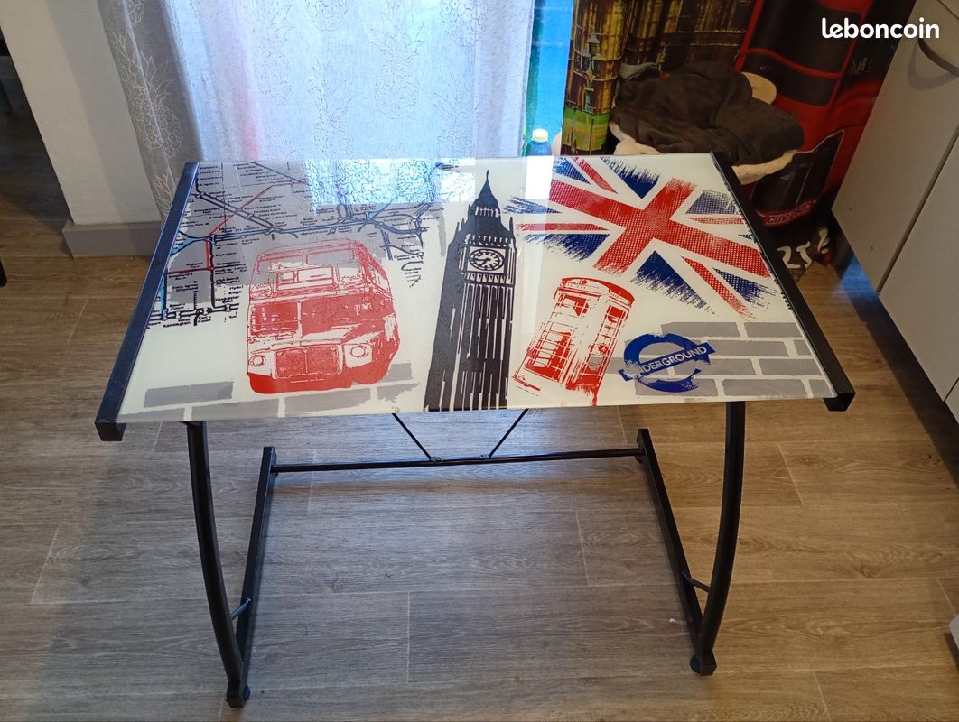 Table London verre et metal noir (image 1)