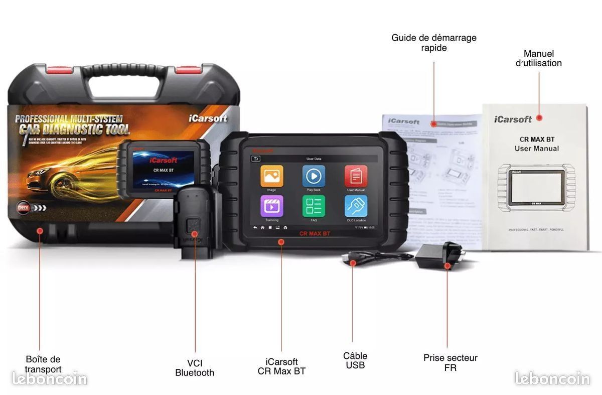 ICarsoft CR Max BT | Valise Diagnostic Auto en Français (image 2)