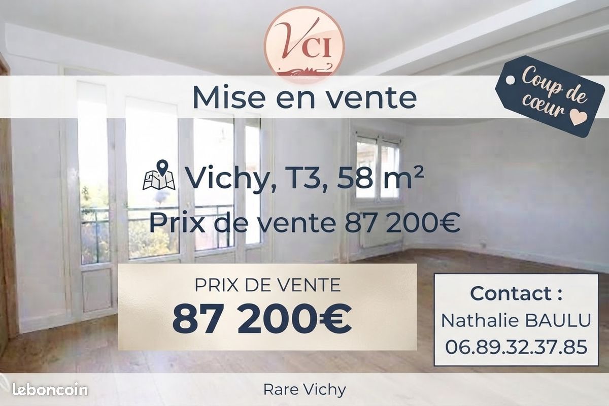 Appartement 3 pièces 58 m² · à Vichy · 58 m² · 87 200 €