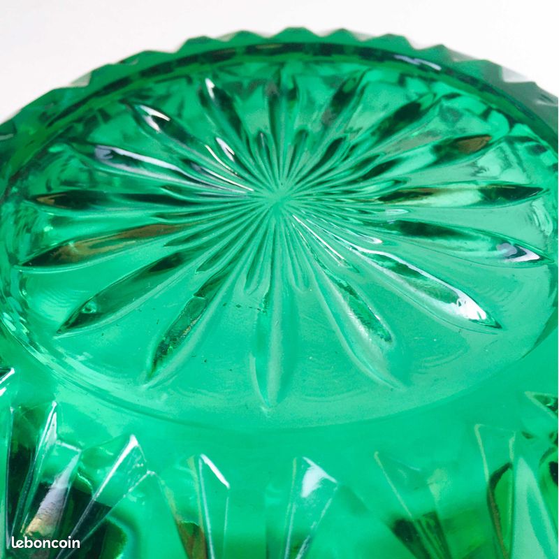 Cendrier Vide Poche Vintage Verre Émeraude (image 8)