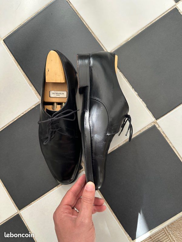 Derbies John Lobb Inca - Cuir Noir - Taille UK 7 (FR 41) - Très Bon état, Ressemelés