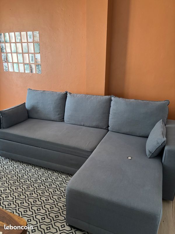Canapé d’angle convertible IKEA FRIHETEN gris – Très bon état – 235 cm Prix : 300 (image 4)